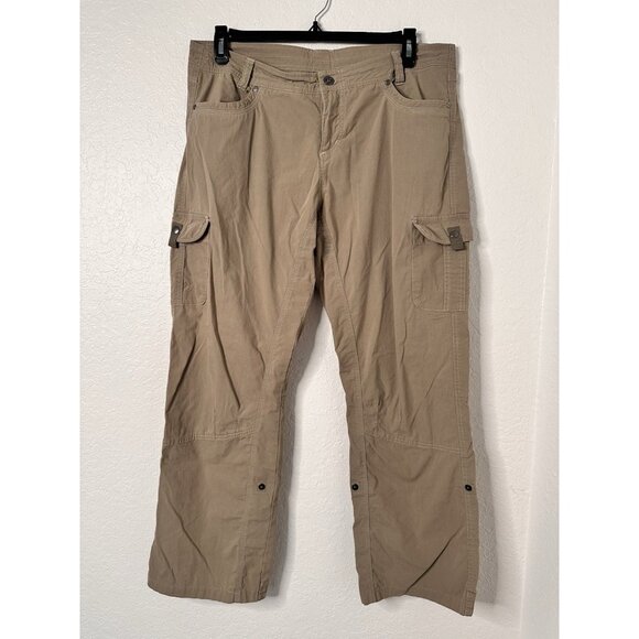 KUHL Pants Womens Size16R Freeflex Roll Up Legs Lightweight Hiking Outdoor Olive - Picture 1 of 8